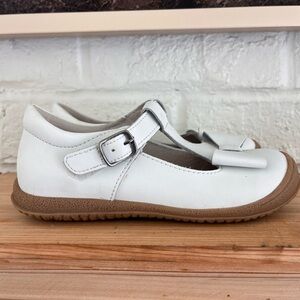 L’Amour Emma Classic Bow T-Strap Mary Jane Girls Size 12 White Leather